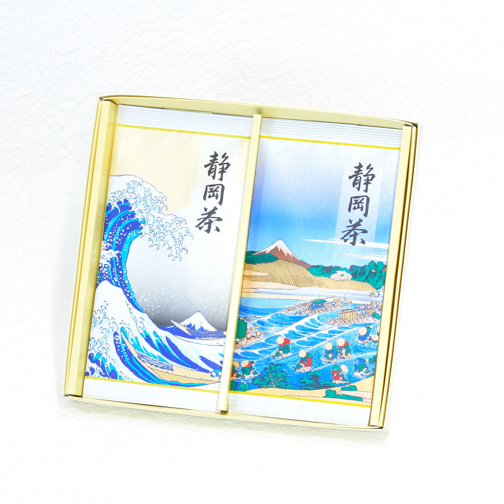 【浮世絵柄 限定パック】人気のお茶「浮舟・藤壷 」ギフト箱入り　Aタイプ